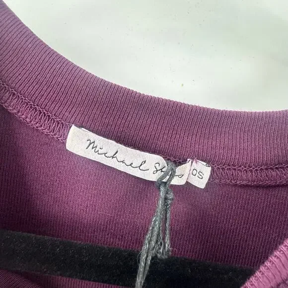 Michael Stars Mac Puff Sleeve Crew Neck Pullover Sweatshirt Plum Size OS NWT - Picture 10 of 11